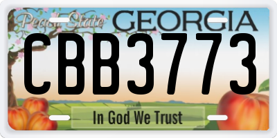 GA license plate CBB3773