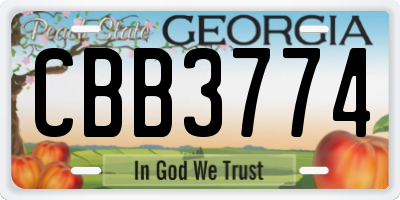 GA license plate CBB3774