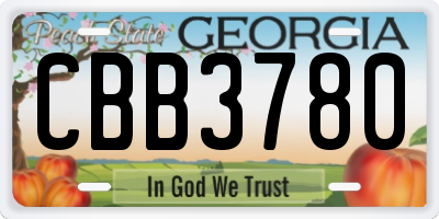 GA license plate CBB3780