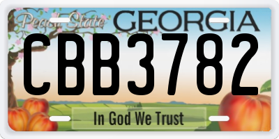 GA license plate CBB3782