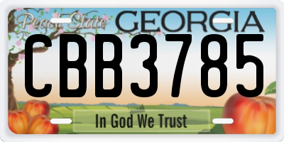 GA license plate CBB3785