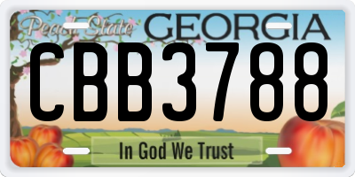 GA license plate CBB3788