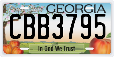 GA license plate CBB3795
