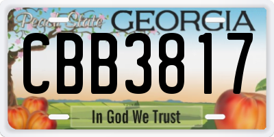 GA license plate CBB3817