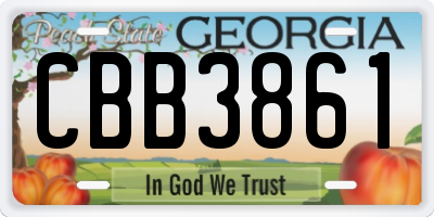 GA license plate CBB3861