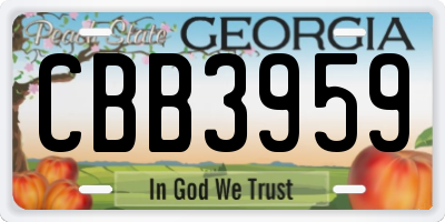 GA license plate CBB3959