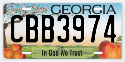 GA license plate CBB3974