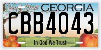 GA license plate CBB4043