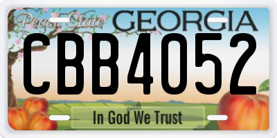 GA license plate CBB4052