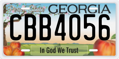 GA license plate CBB4056
