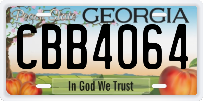 GA license plate CBB4064