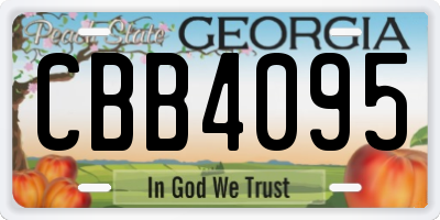 GA license plate CBB4095