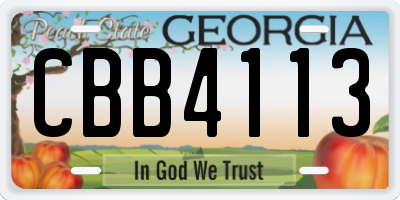 GA license plate CBB4113