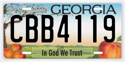 GA license plate CBB4119