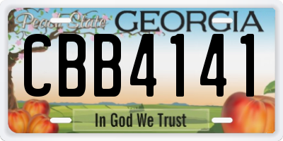 GA license plate CBB4141