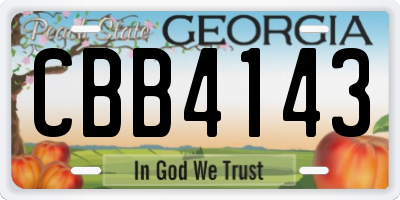 GA license plate CBB4143