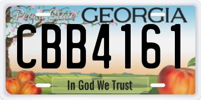 GA license plate CBB4161