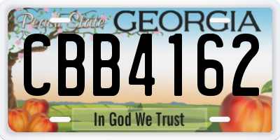 GA license plate CBB4162
