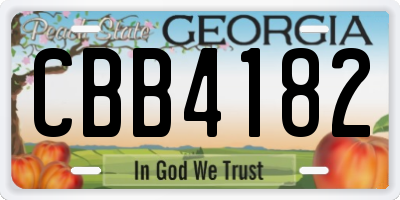 GA license plate CBB4182