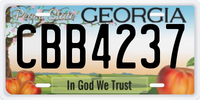 GA license plate CBB4237