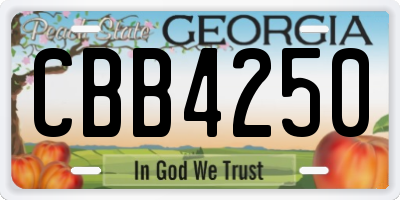 GA license plate CBB4250
