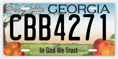 GA license plate CBB4271