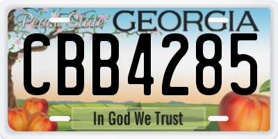 GA license plate CBB4285