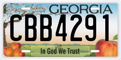 GA license plate CBB4291