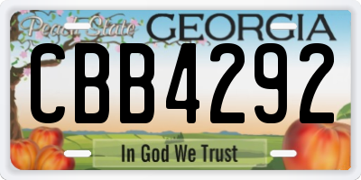 GA license plate CBB4292