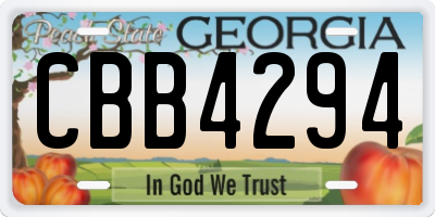 GA license plate CBB4294
