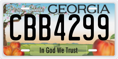 GA license plate CBB4299