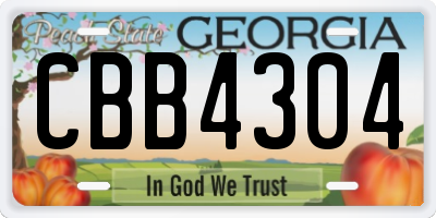 GA license plate CBB4304