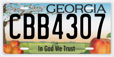 GA license plate CBB4307