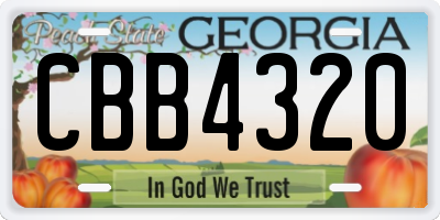 GA license plate CBB4320