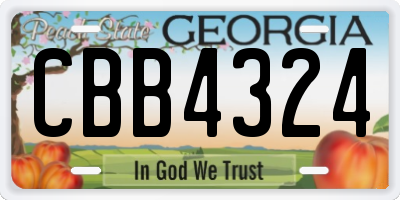GA license plate CBB4324