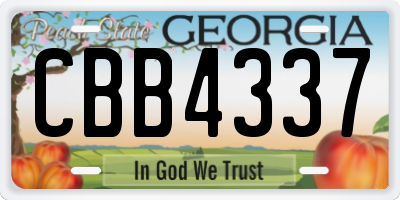 GA license plate CBB4337