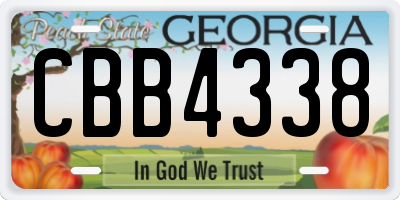 GA license plate CBB4338
