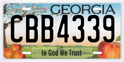 GA license plate CBB4339