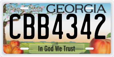GA license plate CBB4342