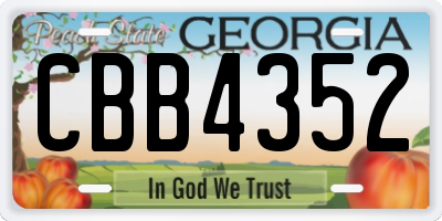 GA license plate CBB4352