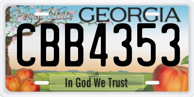 GA license plate CBB4353