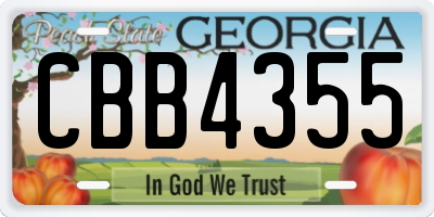 GA license plate CBB4355