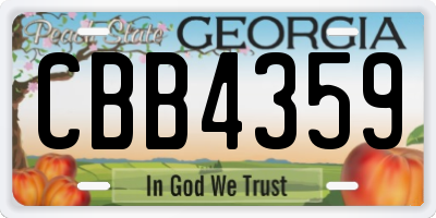 GA license plate CBB4359