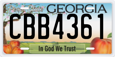 GA license plate CBB4361