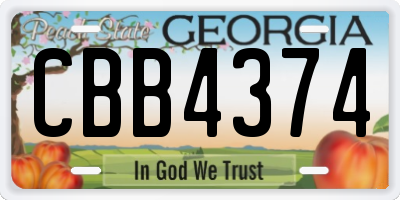 GA license plate CBB4374