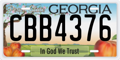 GA license plate CBB4376