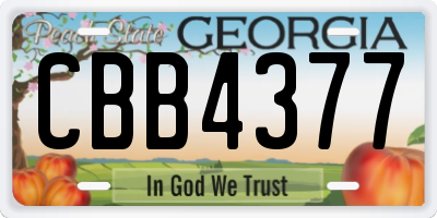 GA license plate CBB4377