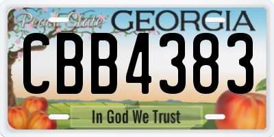 GA license plate CBB4383