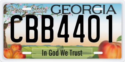 GA license plate CBB4401