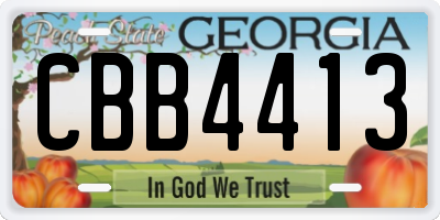 GA license plate CBB4413